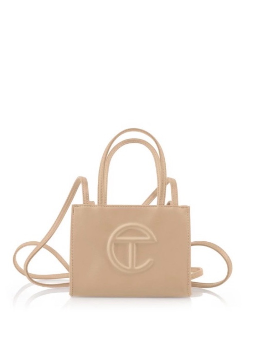 Telfar Beige small shopping Bag with Embossed Logo, gently used
